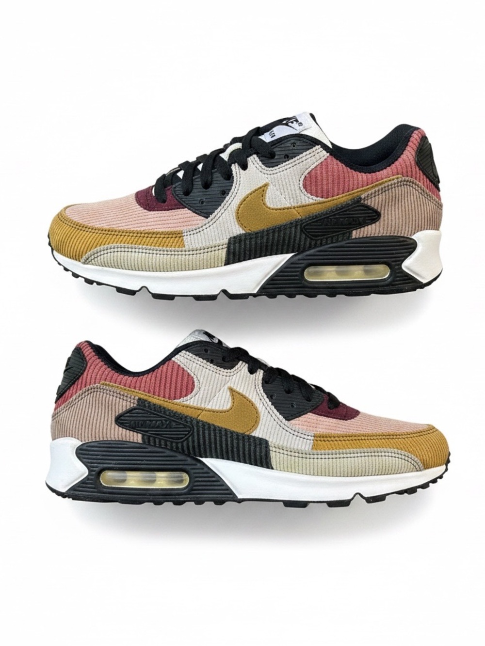 Nike Women's Multicolor Corduroy Air Max Sneakers - Mustard, Pink & Black